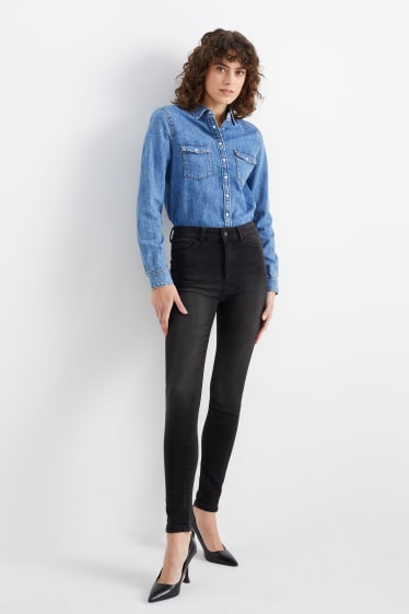 Mujer - Skinny jeans - high waist - LYCRA® - vaqueros - gris