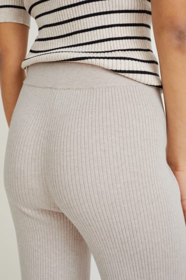 Donna - Pantaloni in maglia - crema