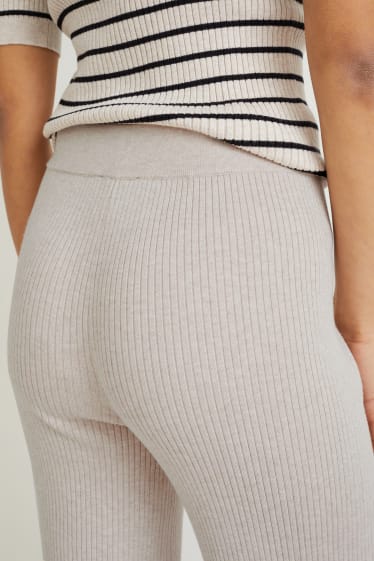 Damen - Strickhose - cremefarben