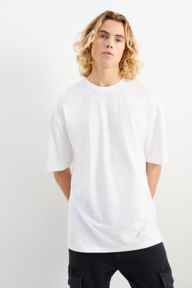 Bărbați - Tricou supradimensionat - alb