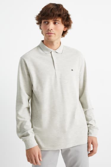 Men - Polo shirt - light gray-melange