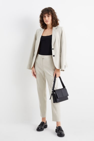 Mujer - Pantalón de oficina - mid waist - slim fit - stretch - Mix & Match - beis