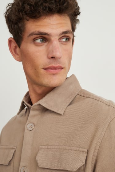 Uomo - Giacca camicia - regular fit - beige