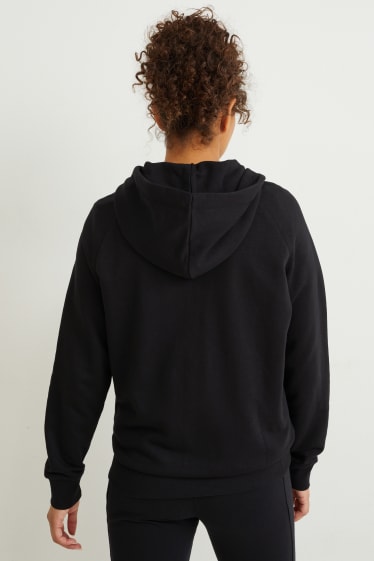 Damen - Sport-Sweatjacke mit Kapuze - schwarz