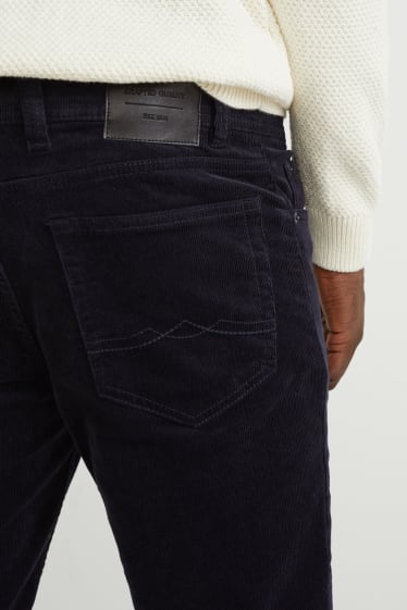 Men - Corduroy trousers - regular fit - LYCRA® - dark blue
