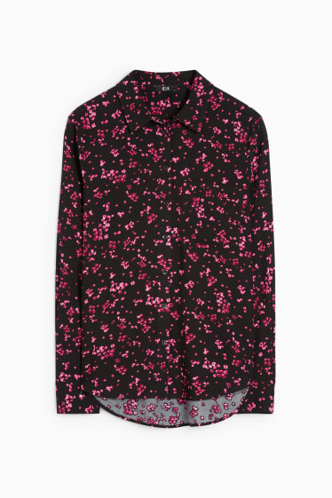 Femei - Bluză - cu flori - roz