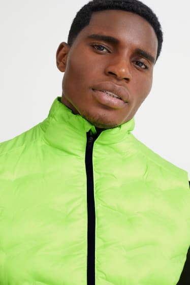 Hommes - Gilet de sport - déperlante - vert fluo