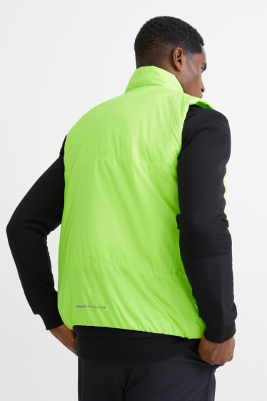 Hommes - Gilet de sport - déperlante - vert fluo