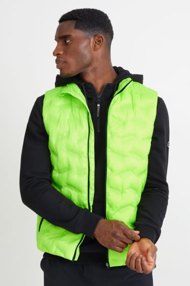 Hommes - Gilet de sport - déperlante - vert fluo