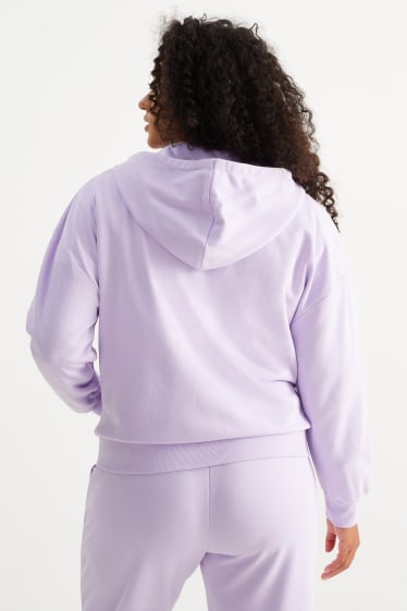 Damen - Basic-Sweatjacke mit Kapuze - hellviolett