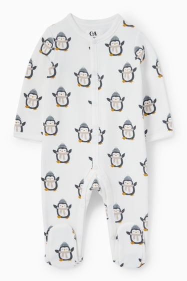 Neonati - Pinguini - pigiama neonati - bianco