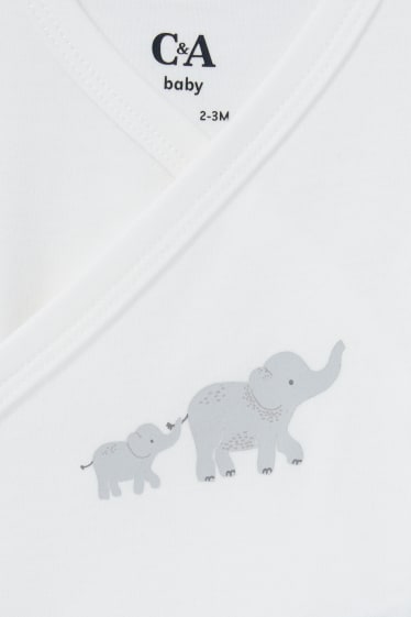 Bébés garçons - Lot de 5 - animaux - bodys croisés pour bébé - gris clair