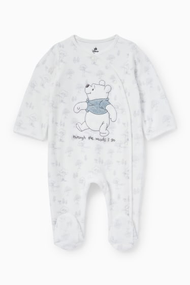 Bebeluși - Winnie de Pluș - pijama salopetă bebeluși - alb