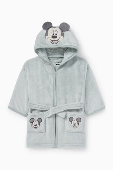 Babies - Mickey Mouse - baby bathrobe with hood - mint green