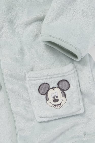 Bébés - Mickey Mouse - peignoir à capuche pour bébé - vert menthe