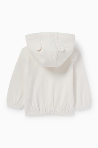 Babys - Babysweatvest met capuchon - crème wit