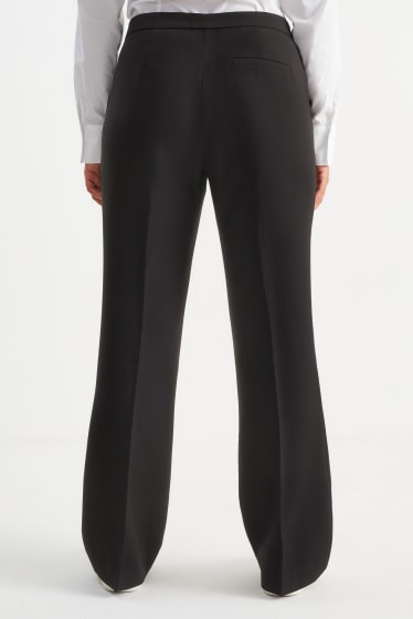 Femmes - Pantalon en toile - high waist - flared - noir