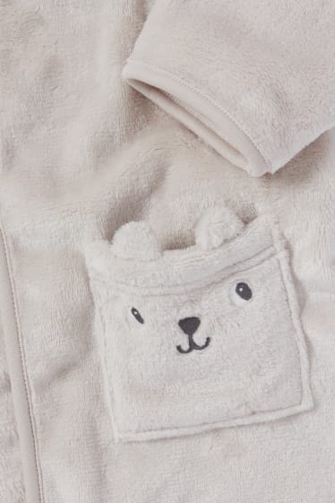 Bébés - Oursons - peignoir à capuche pour bébé - beige clair