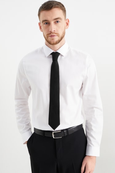 Hommes - Cravate en soie - noir