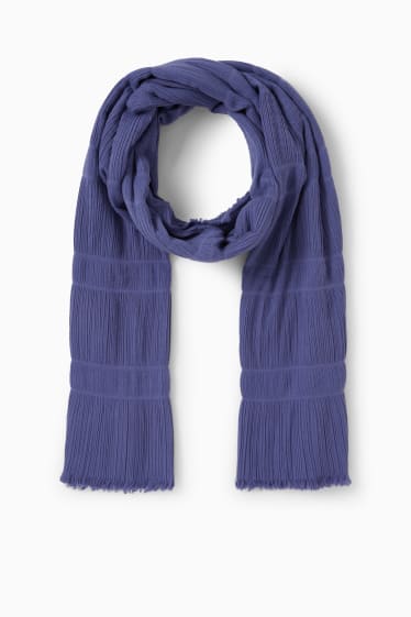Women - Pleated scarf - violet