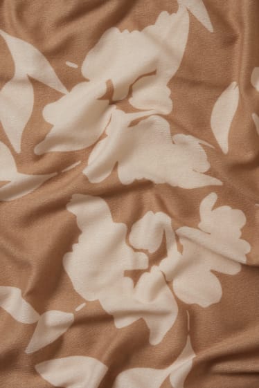 Women - Scarf - floral - taupe