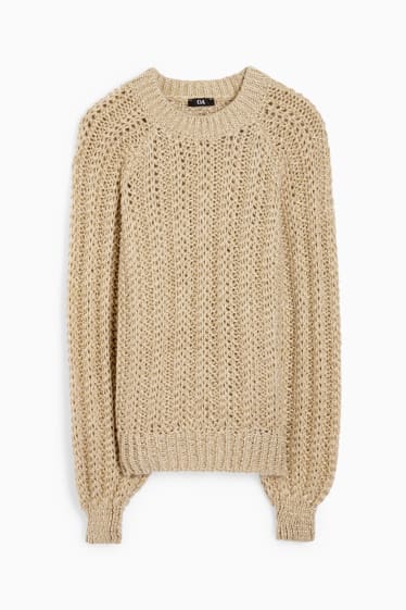 Damen - Pullover - beige