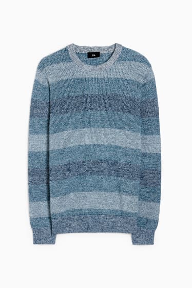 Hombre - Jersey - de rayas - azul oscuro