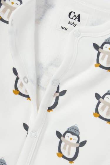 Unisex - Pingwin - piżama niemowlęca - biały