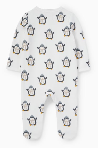 Niemowlęta - Pingwin - piżama niemowlęca - biały