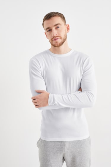 Herren - Langarmshirt - weiß