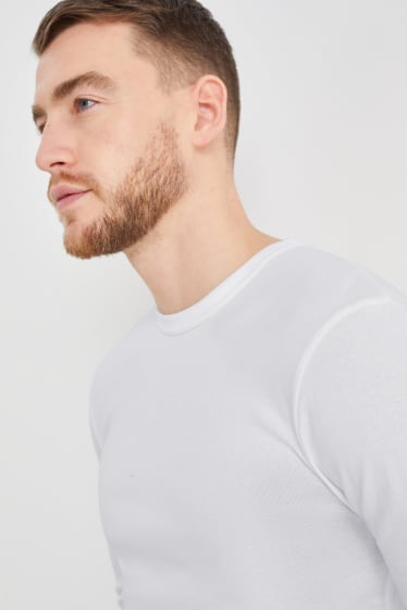 Herren - Langarmshirt - weiß