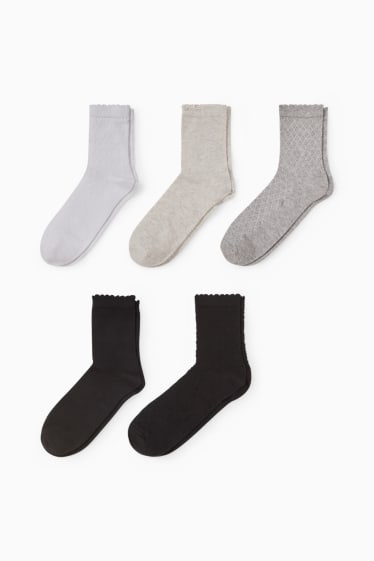Dames - Set van 5 paar - sokken - wit