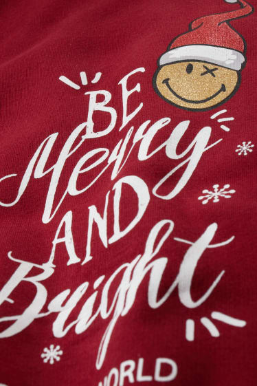 Femmes - Sweat de Noël - SmileyWorld® - rouge foncé