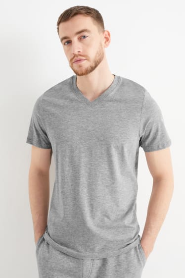 Heren - T-shirt - licht grijs-mix