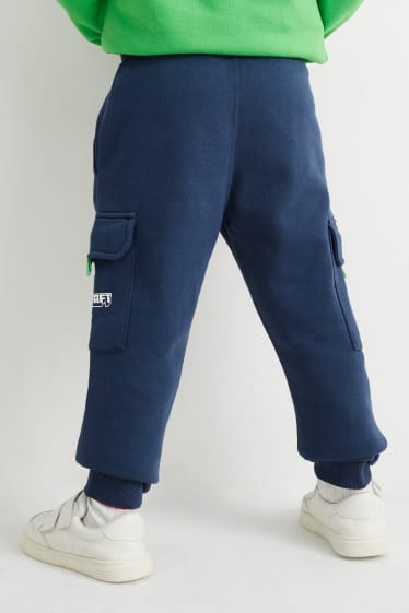 Bambini - Minecraft - pantaloni sportivi cargo - blu scuro