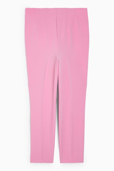 Damen - Stoffhose - High Waist - Tapered Fit - rosa