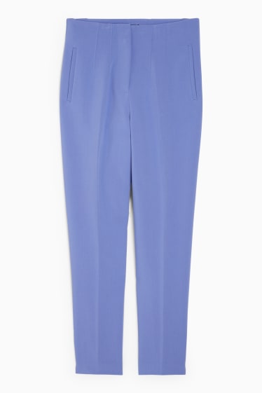 Dámské - Plátěné kalhoty - high waist - tapered fit - fialová