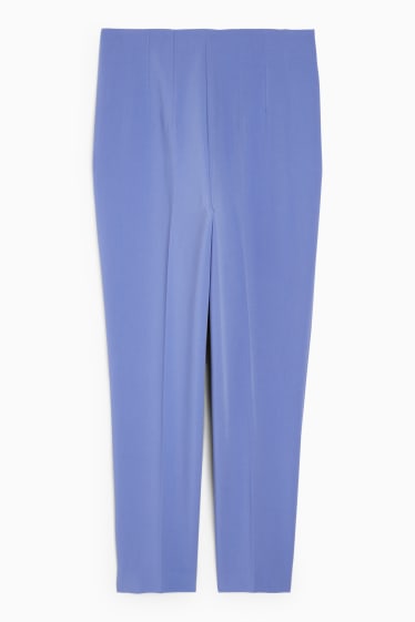 Dámské - Plátěné kalhoty - high waist - tapered fit - fialová