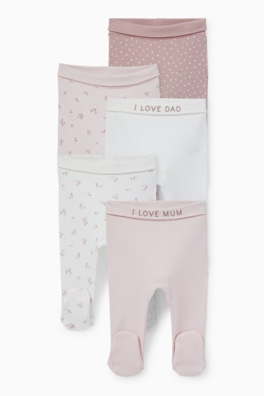 Neonati - Confezione da 5 - Mum and Dad - pantaloni per neonati - rosa