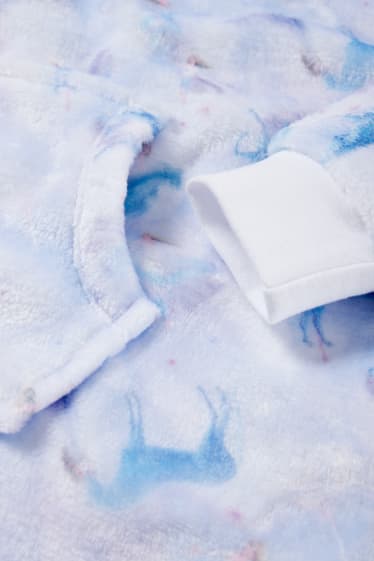 Kinderen - Frozen - deken met capuchon - lichtblauw