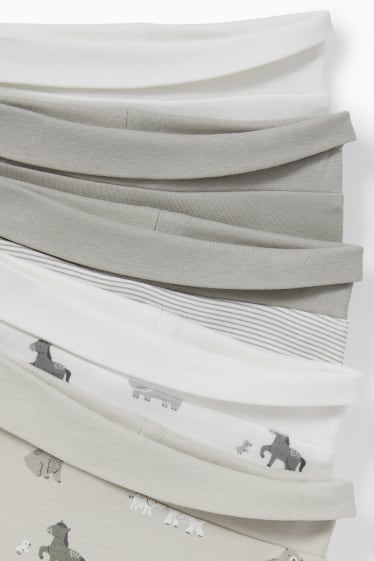 Miminka - Multipack 5 ks - zvířátka - kalhoty pro novorozence - krémově bílá