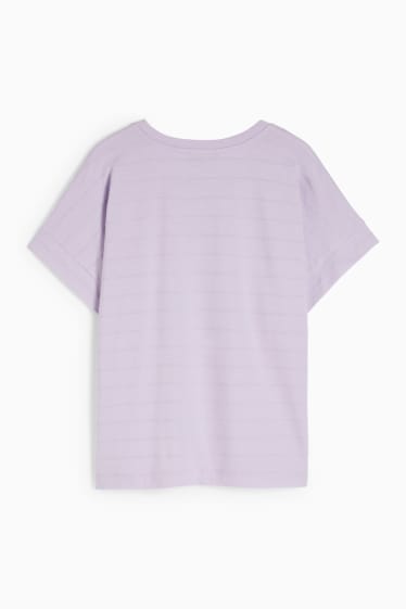 Damen - T-Shirt - gestreift - hellviolett
