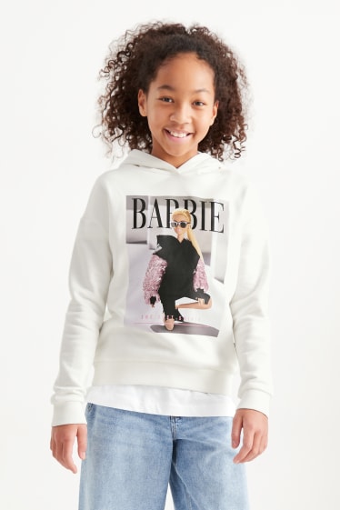 Bambini - Barbie - felpa con cappuccio - bianco
