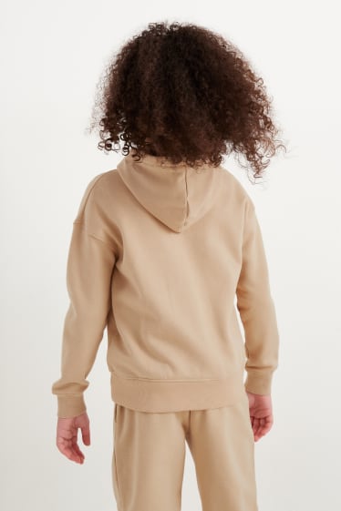 Kinder - Sweatjacke mit Kapuze - beige