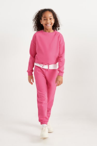 Dzieci - Spodnie dresowe - różowy