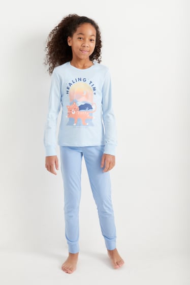 Kinder - Pyjama - 2 teilig - hellblau