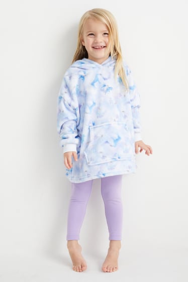 Kinderen: meisjes - Frozen - deken met capuchon - lichtblauw