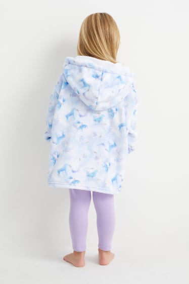 Kinderen: meisjes - Frozen - deken met capuchon - lichtblauw