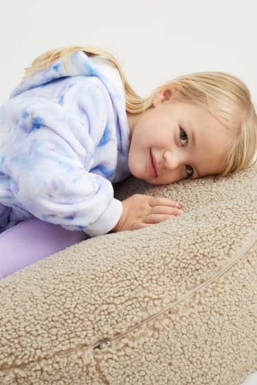 Kinderen: meisjes - Frozen - deken met capuchon - lichtblauw