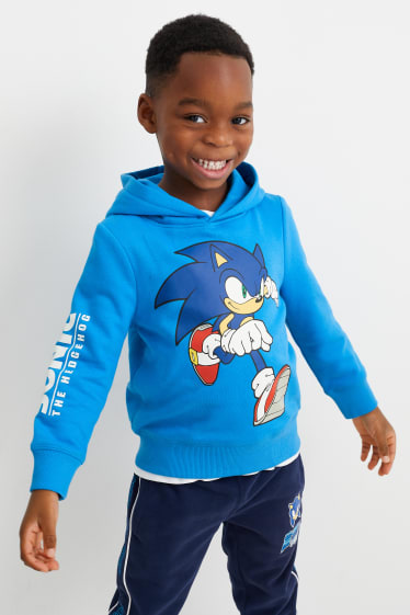 Dětské - Ježek Sonic - mikina s kapucí - světle modrá